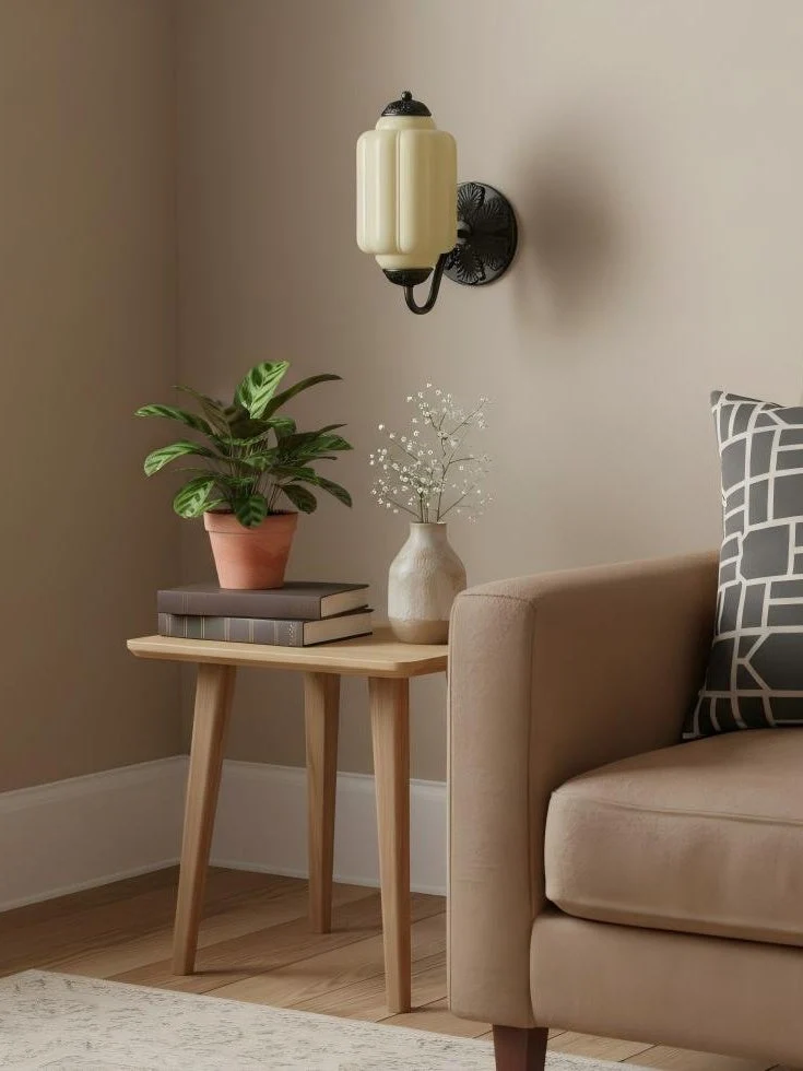 Melkglazen Wandlamp Eloise voor Hal en Slaapkamer | Vintage Wandverlichting met Melkwit Glas | Sansoti