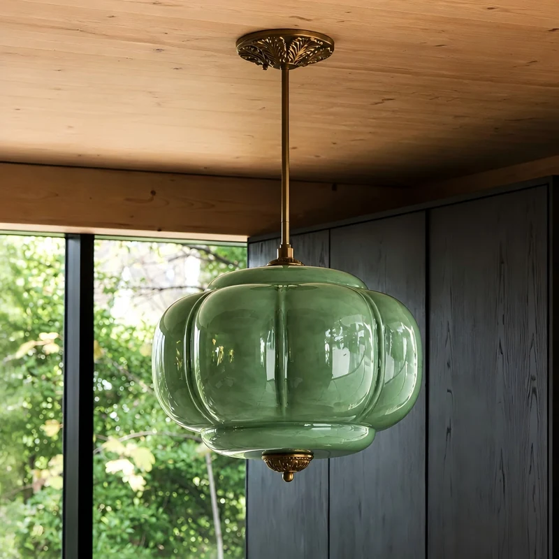 Vintage Melkglas Plafondlamp Geschulpt Rand Wit Roze Groen Blauw Helder Mat Glas Semi-Flush Hanglamp Messing Zwart Finish | Sansoti