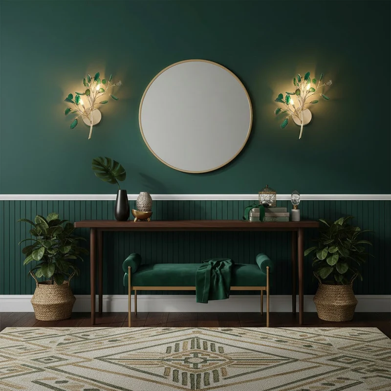 Agaat Wandlamp Natuursteen Goud Messing Wandverlichting Modern Design voor Woonkamer Slaapkamer | Sansoti