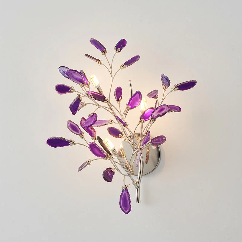 Agaat Wandlamp Natuursteen Goud Messing Wandverlichting Modern Design voor Woonkamer Slaapkamer | Sansoti