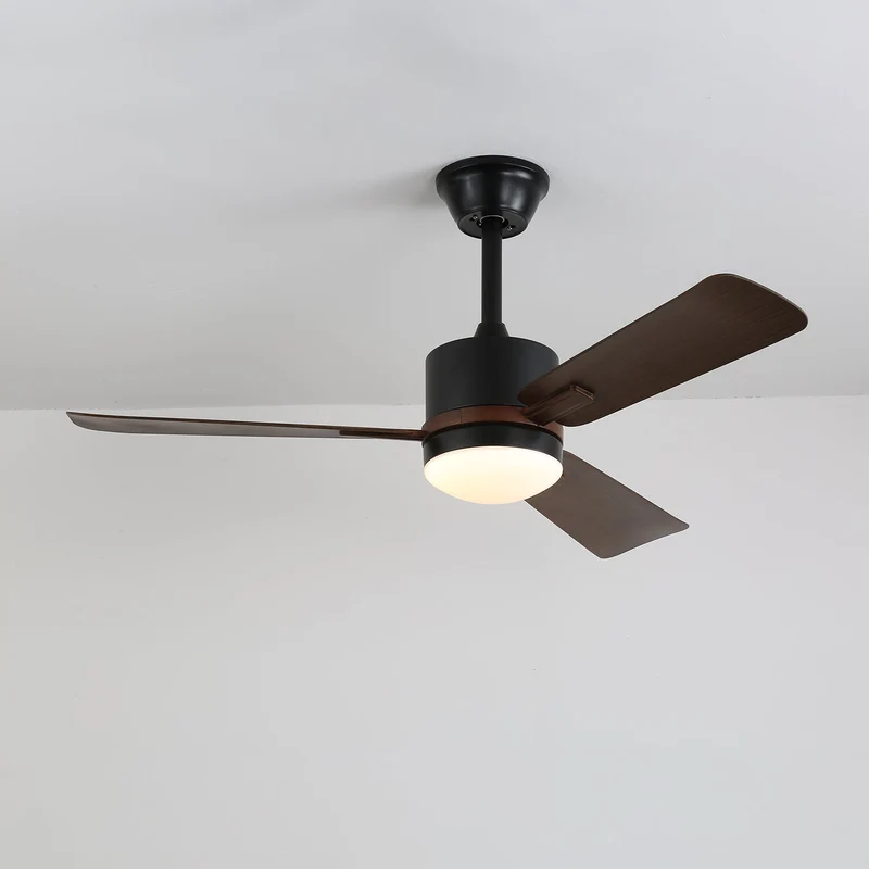 Moderne Plafondventilator met Verlichting — Hout & LED — Afstandsbediening | Sansoti