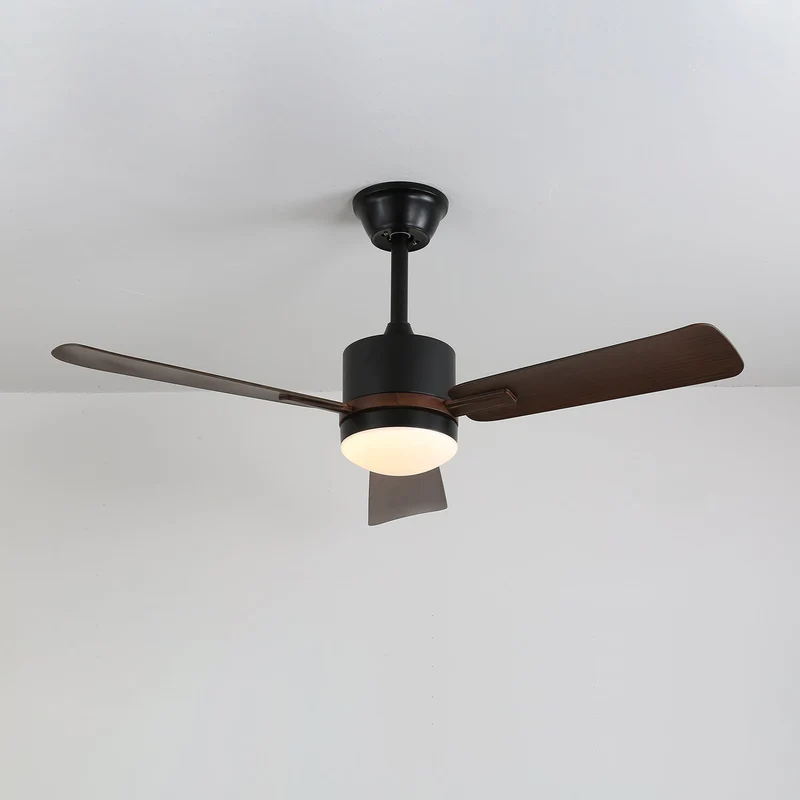 Moderne Plafondventilator met Verlichting — Hout & LED — Afstandsbediening | Sansoti