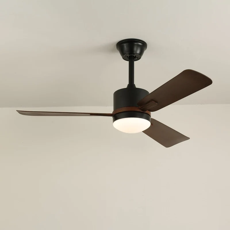 Moderne Plafondventilator met Verlichting — Hout & LED — Afstandsbediening | Sansoti