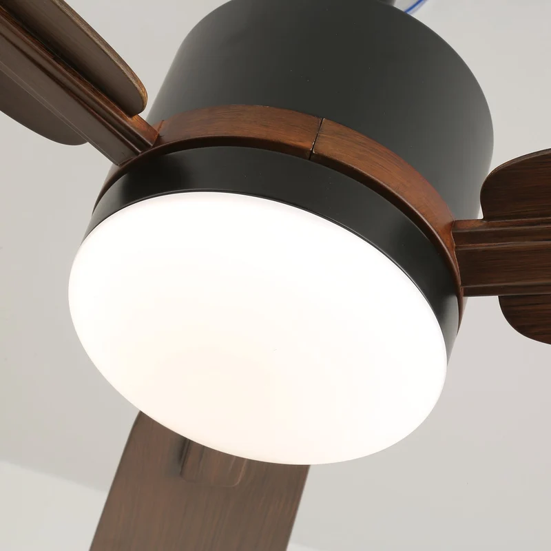 Moderne Plafondventilator met Verlichting — Hout & LED — Afstandsbediening | Sansoti