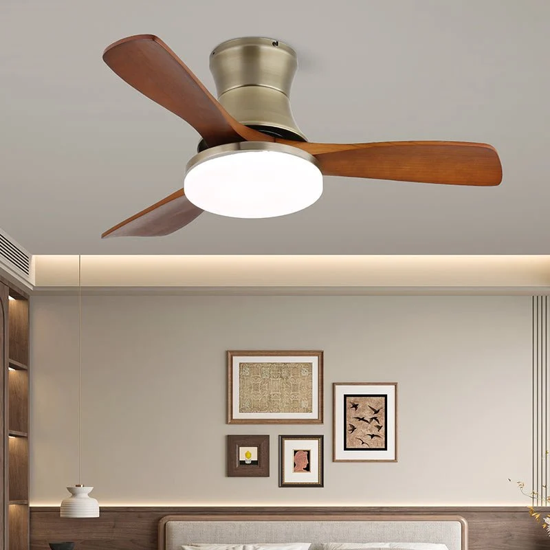 Moderne plafondventilator met verlichting in messing en hout – 106 cm Ø – Scandinavisch geïnspireerd design met 6 snelheden | Sansoti
