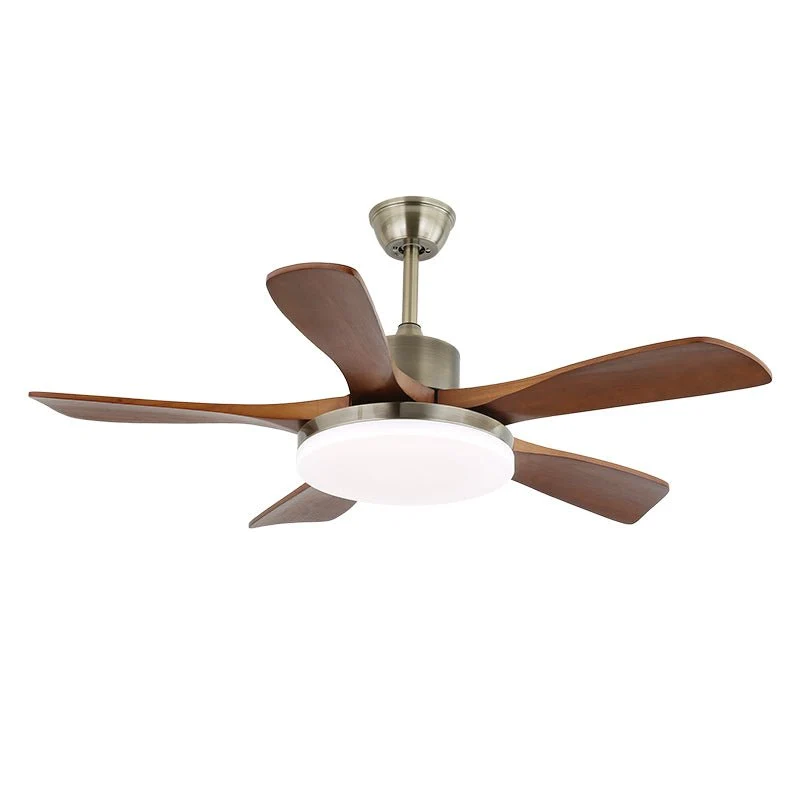 Moderne plafondventilator met verlichting in messing en hout – 106 cm Ø – Scandinavisch geïnspireerd design met 6 snelheden | Sansoti