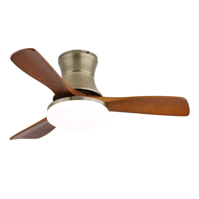 Moderne plafondventilator met verlichting in messing en hout – 106 cm Ø – Scandinavisch geïnspireerd design met 6 snelheden | Sansoti