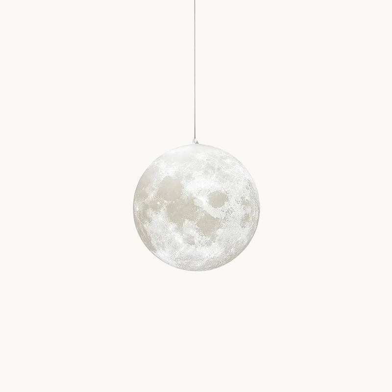 Maan Hanglamp – Realistische Textuur – 8 Maten Beschikbaar – Romantische Maanbol voor Slaapkamer Eetkamer Kinderkamer – Dimbaar Warm Licht – Schuine Plafondadapter Inbegrepen | Sansoti