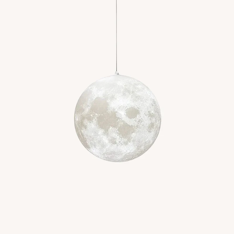 Maan Hanglamp – Realistische Textuur – 8 Maten Beschikbaar – Romantische Maanbol voor Slaapkamer Eetkamer Kinderkamer – Dimbaar Warm Licht – Schuine Plafondadapter Inbegrepen | Sansoti