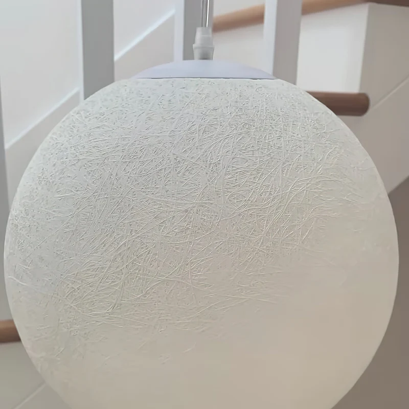 Maan Hanglamp – Realistische Textuur – 8 Maten Beschikbaar – Romantische Maanbol voor Slaapkamer Eetkamer Kinderkamer – Dimbaar Warm Licht – Schuine Plafondadapter Inbegrepen | Sansoti