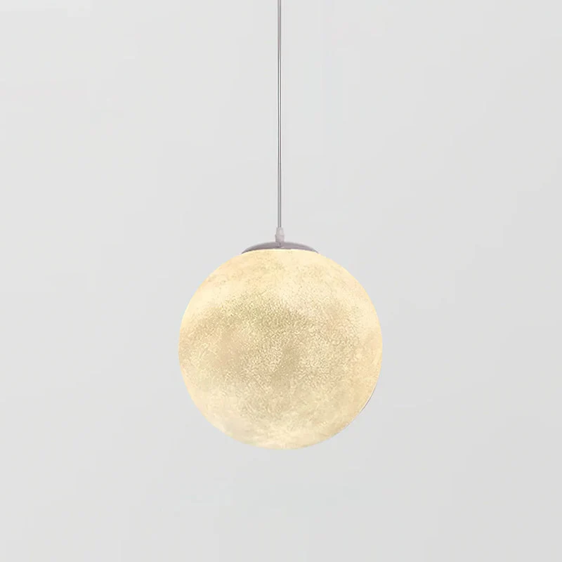 Maan Hanglamp – Realistische Textuur – 8 Maten Beschikbaar – Romantische Maanbol voor Slaapkamer Eetkamer Kinderkamer – Dimbaar Warm Licht – Schuine Plafondadapter Inbegrepen | Sansoti