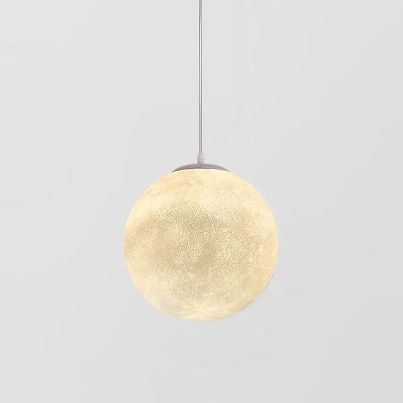 Maan Hanglamp – Realistische Textuur – 8 Maten Beschikbaar – Romantische Maanbol voor Slaapkamer Eetkamer Kinderkamer – Dimbaar Warm Licht – Schuine Plafondadapter Inbegrepen | Sansoti