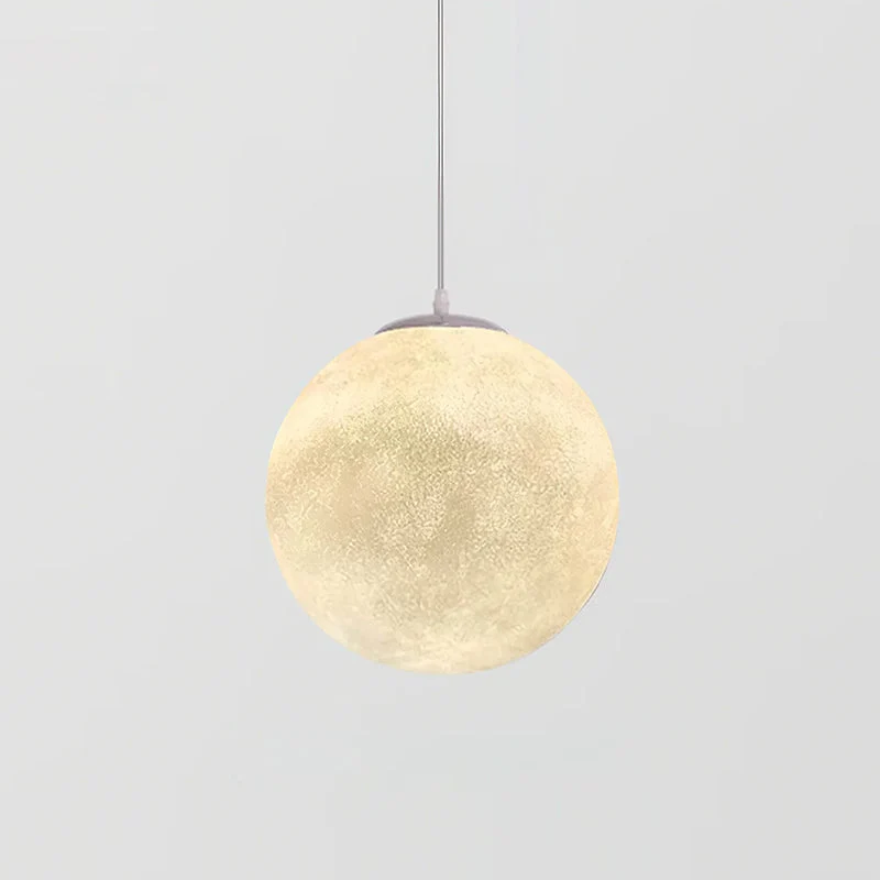 Maan Hanglamp – Realistische Textuur – 8 Maten Beschikbaar – Romantische Maanbol voor Slaapkamer Eetkamer Kinderkamer – Dimbaar Warm Licht – Schuine Plafondadapter Inbegrepen | Sansoti