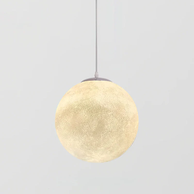 Maan Hanglamp – Realistische Textuur – 8 Maten Beschikbaar – Romantische Maanbol voor Slaapkamer Eetkamer Kinderkamer – Dimbaar Warm Licht – Schuine Plafondadapter Inbegrepen | Sansoti