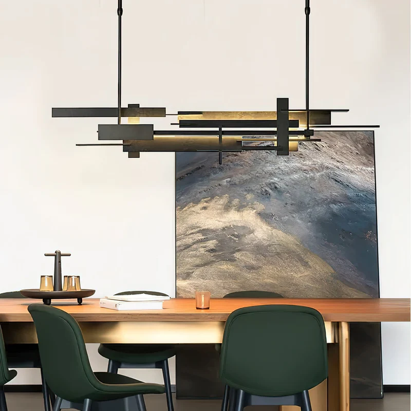 Planaire Hanglamp Zwart Metaal LED Geïntegreerd Modern Abstract Design Eettafel Verlichting | Sansoti