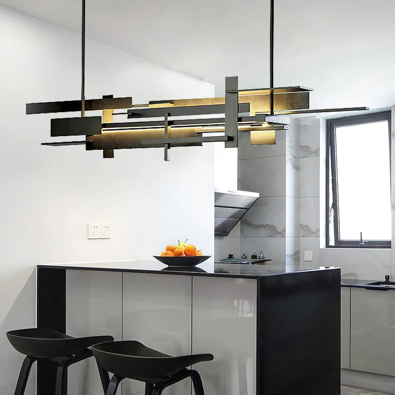 Planaire Hanglamp Zwart Metaal LED Geïntegreerd Modern Abstract Design Eettafel Verlichting | Sansoti