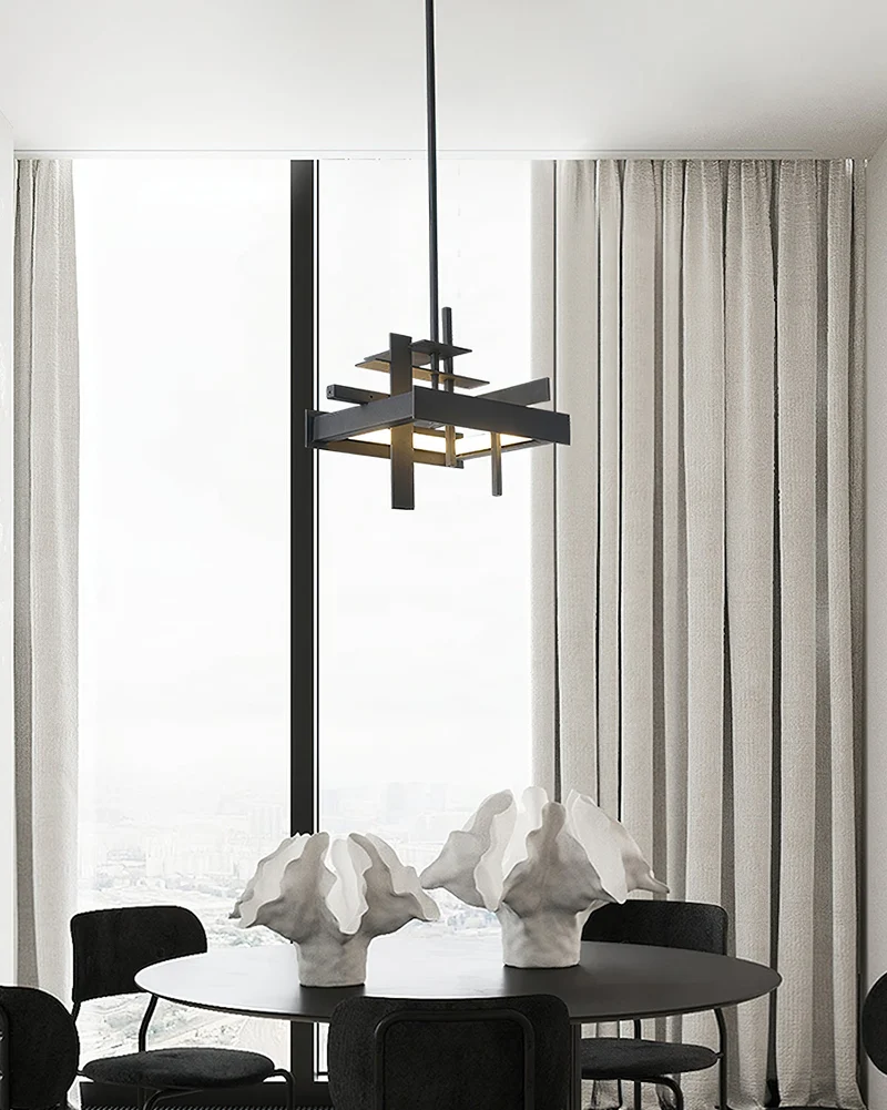 Planaire Hanglamp Zwart Metaal LED Geïntegreerd Modern Abstract Design Eettafel Verlichting | Sansoti