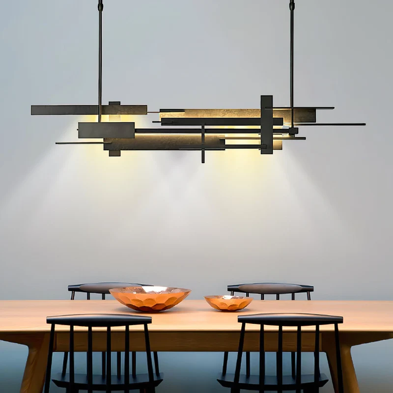 Planaire Hanglamp Zwart Metaal LED Geïntegreerd Modern Abstract Design Eettafel Verlichting | Sansoti