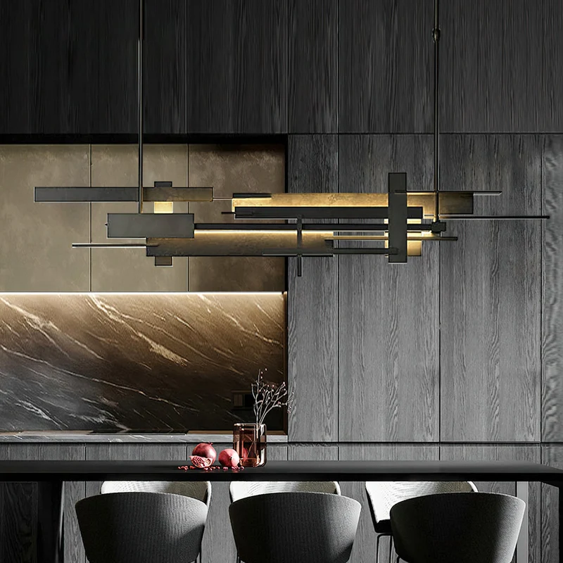 Planaire Hanglamp Zwart Metaal LED Geïntegreerd Modern Abstract Design Eettafel Verlichting | Sansoti