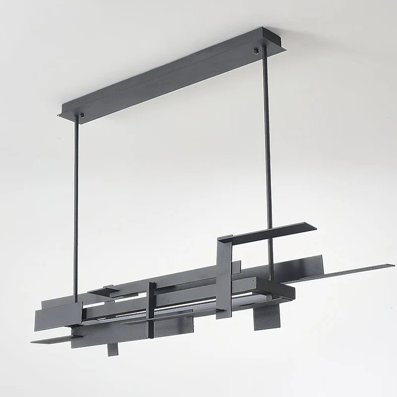 Planaire Hanglamp Zwart Metaal LED Geïntegreerd Modern Abstract Design Eettafel Verlichting | Sansoti