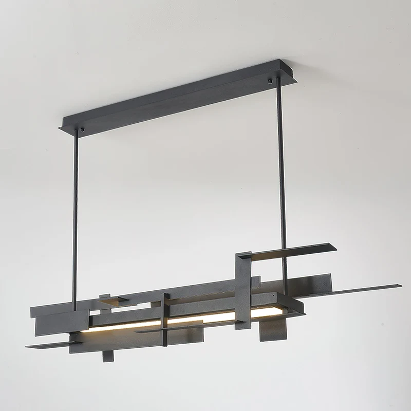 Planaire Hanglamp Zwart Metaal LED Geïntegreerd Modern Abstract Design Eettafel Verlichting | Sansoti