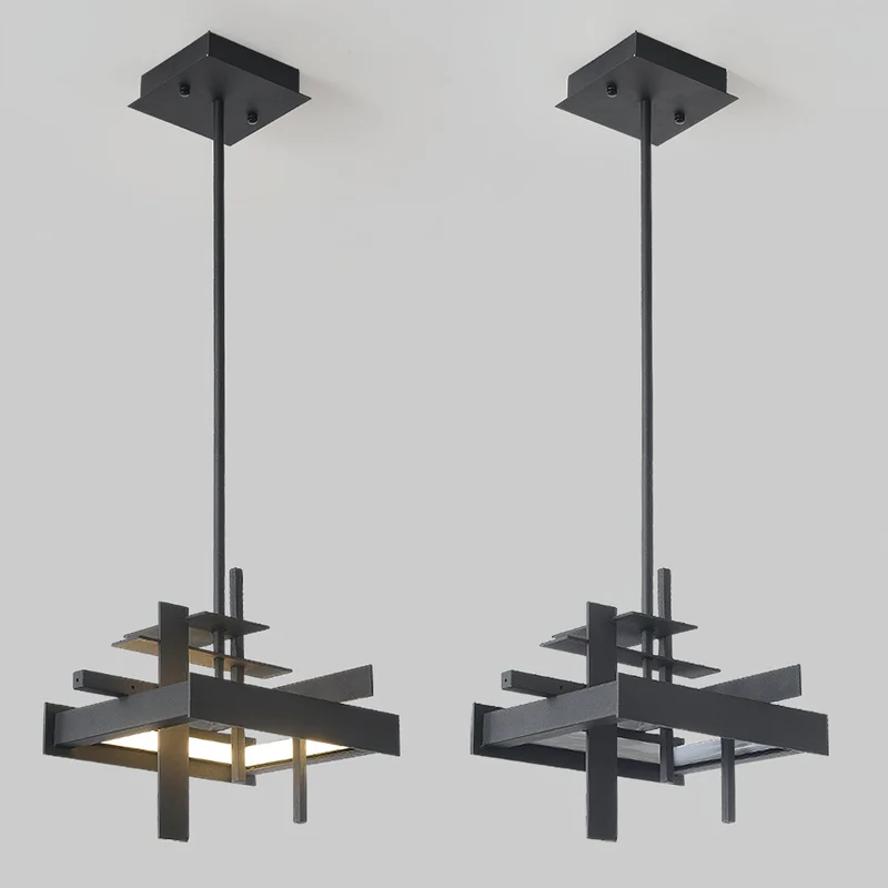 Planaire Hanglamp Zwart Metaal LED Geïntegreerd Modern Abstract Design Eettafel Verlichting | Sansoti