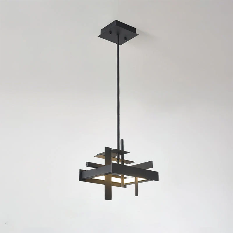 Planaire Hanglamp Zwart Metaal LED Geïntegreerd Modern Abstract Design Eettafel Verlichting | Sansoti