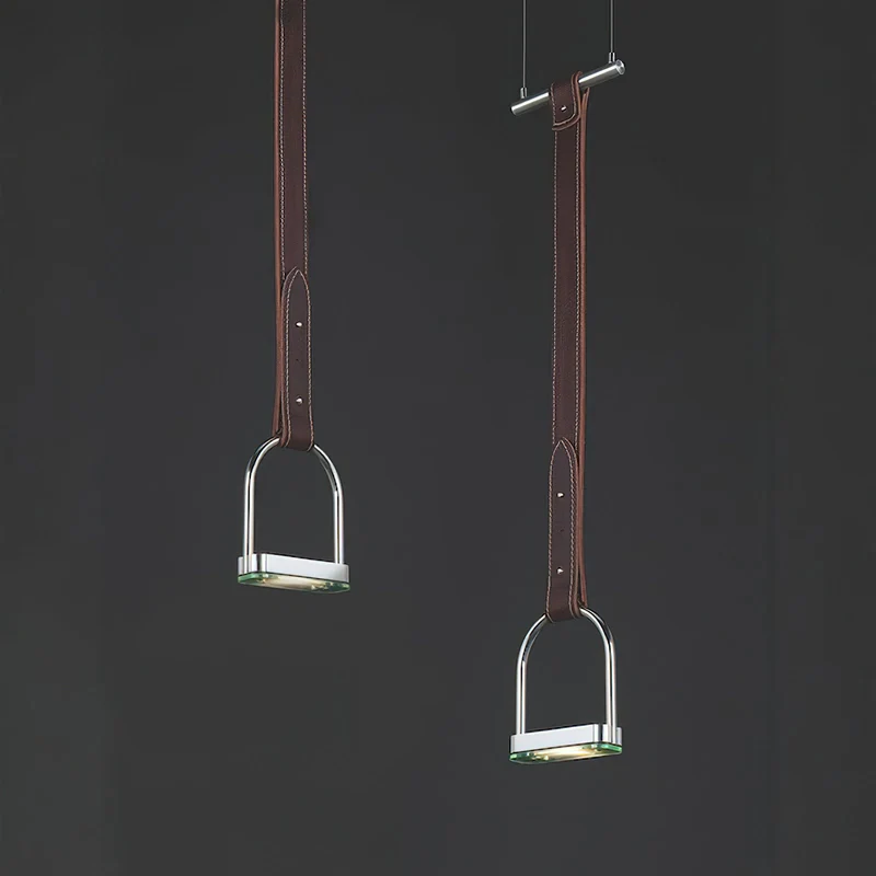 Hanglampen met Leren Riemen Industrieel Design Rustiek Metaal Nikkel voor Eetkamer Keukeneiland | Sansoti