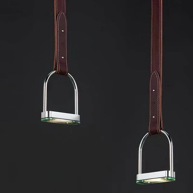 Hanglampen met Leren Riemen Industrieel Design Rustiek Metaal Nikkel voor Eetkamer Keukeneiland | Sansoti