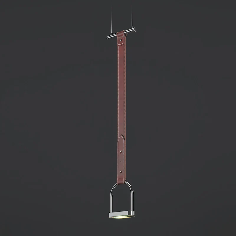 Hanglampen met Leren Riemen Industrieel Design Rustiek Metaal Nikkel voor Eetkamer Keukeneiland | Sansoti