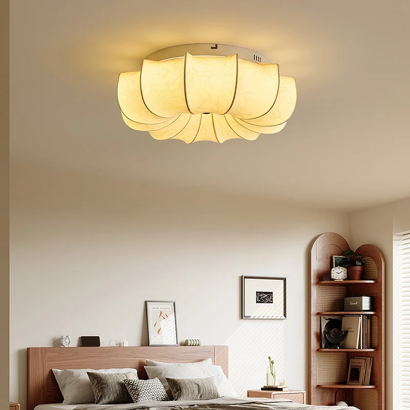 Stoffen Plafondlamp met Bloemenpatroon Natuurlijke Sfeerverlichting Scandinavisch Design Woon- en Slaapkamer Verlichting | Sansoti