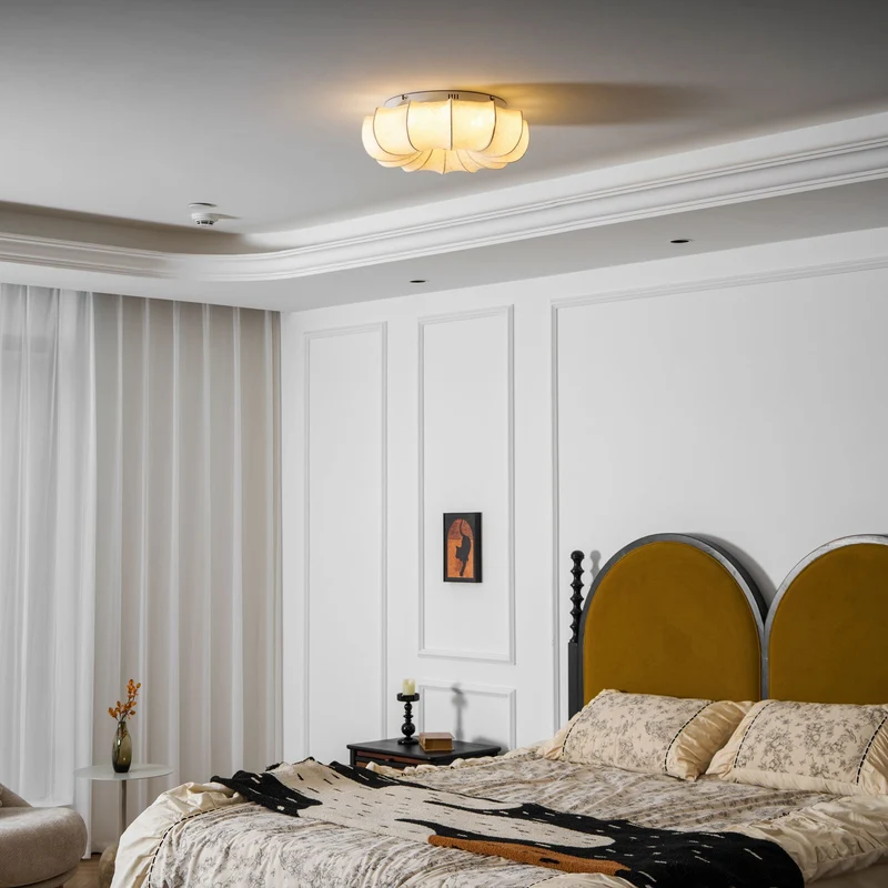 Stoffen Plafondlamp met Bloemenpatroon Natuurlijke Sfeerverlichting Scandinavisch Design Woon- en Slaapkamer Verlichting | Sansoti