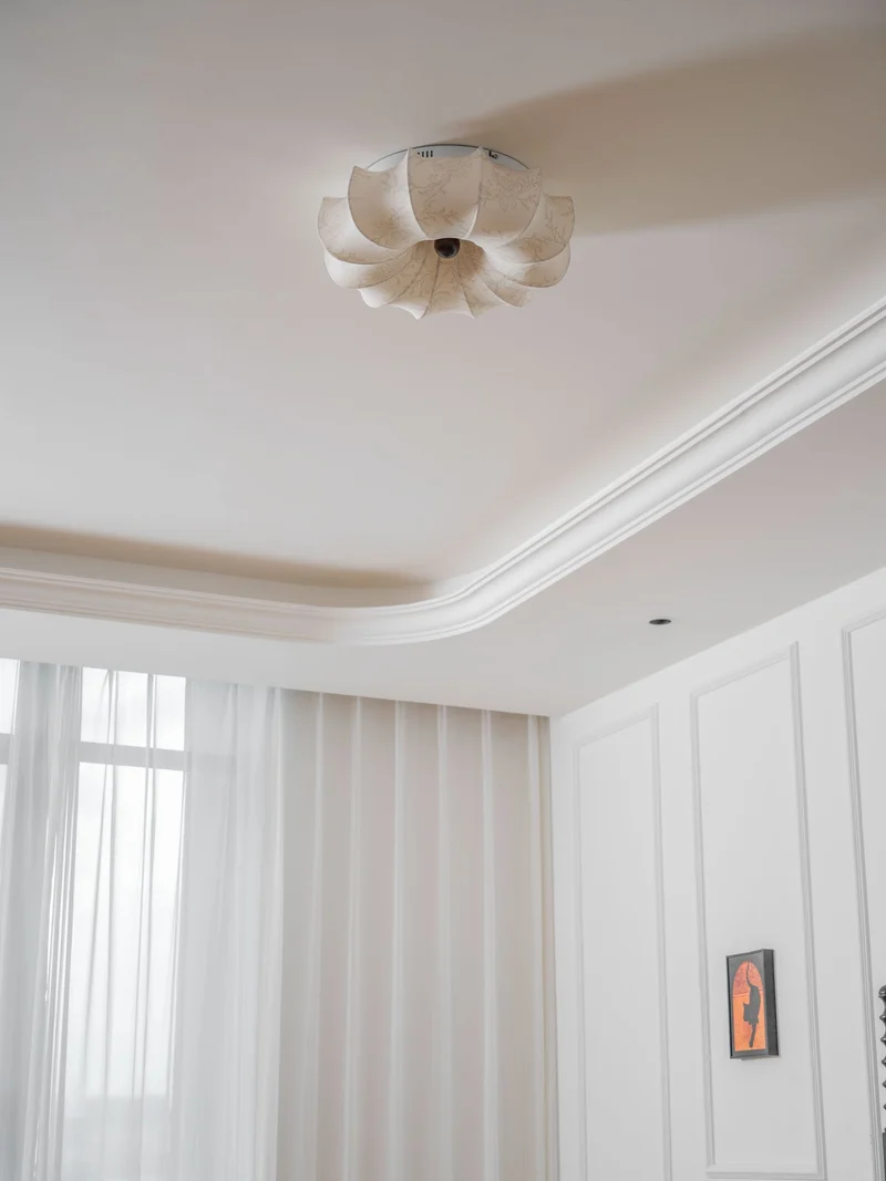 Stoffen Plafondlamp met Bloemenpatroon Natuurlijke Sfeerverlichting Scandinavisch Design Woon- en Slaapkamer Verlichting | Sansoti