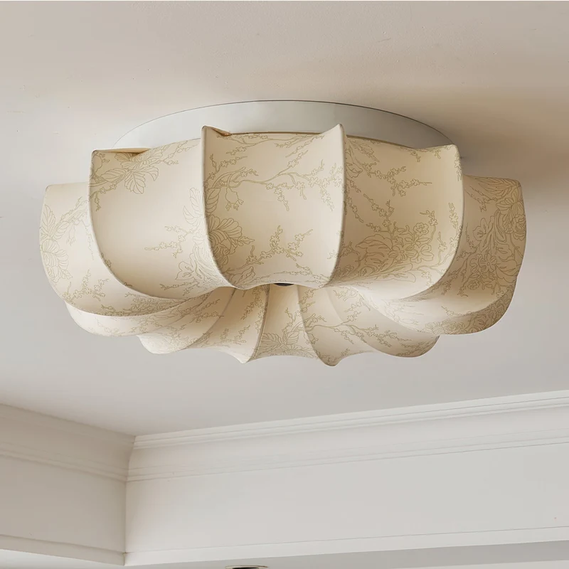 Stoffen Plafondlamp met Bloemenpatroon Natuurlijke Sfeerverlichting Scandinavisch Design Woon- en Slaapkamer Verlichting | Sansoti