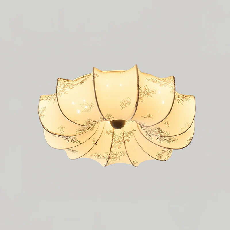 Stoffen Plafondlamp met Bloemenpatroon Natuurlijke Sfeerverlichting Scandinavisch Design Woon- en Slaapkamer Verlichting | Sansoti