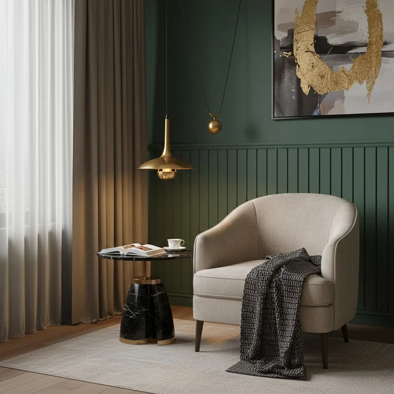 Verstelbare Hanglamp Onos – Hoogte-instelbaar met Tegengewichtbal – Chroom of Goud Metaal – Vintage 1970s Design – Retro Pendelverlichting voor Eettafel en Keukeneiland | Sansoti