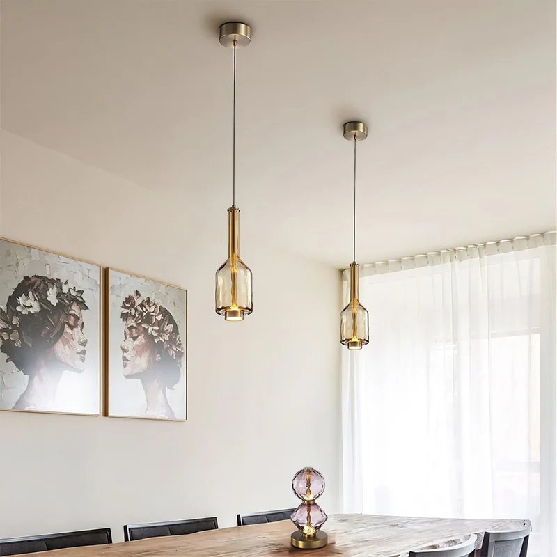 Hanglamp met Gekleurde Glazen Bol – Modern Design voor Eetkamer en Keuken | Sansoti