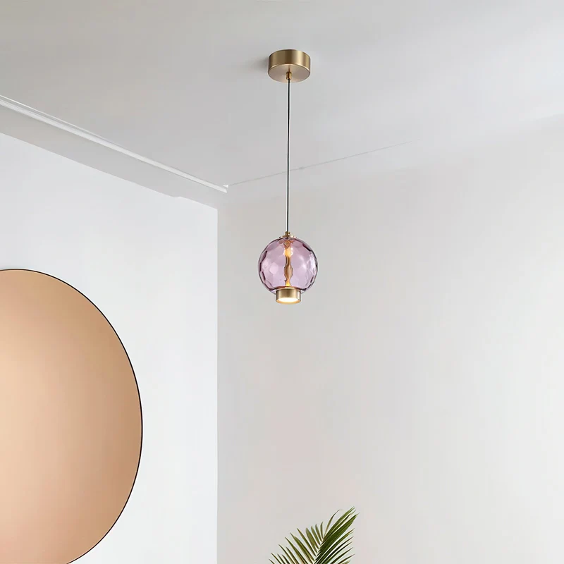 Hanglamp met Gekleurde Glazen Bol – Modern Design voor Eetkamer en Keuken | Sansoti