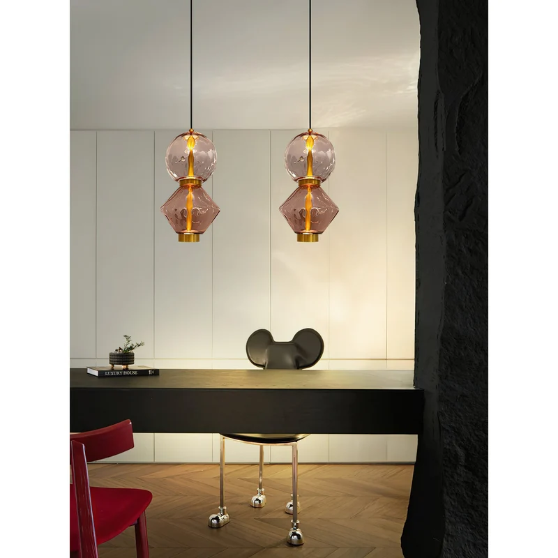 Hanglamp met Gekleurde Glazen Bol – Modern Design voor Eetkamer en Keuken | Sansoti
