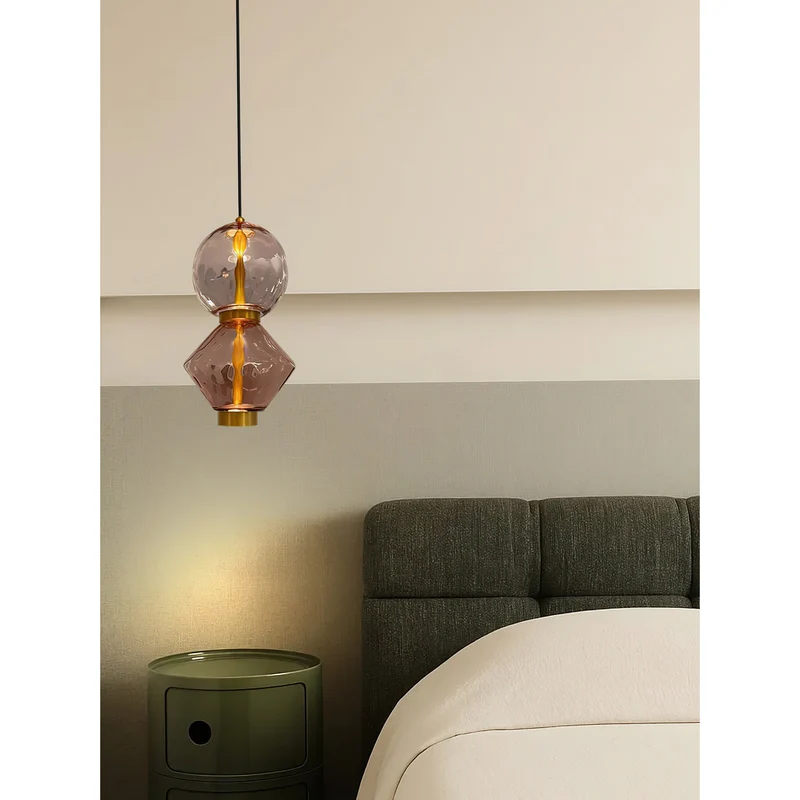 Hanglamp met Gekleurde Glazen Bol – Modern Design voor Eetkamer en Keuken | Sansoti