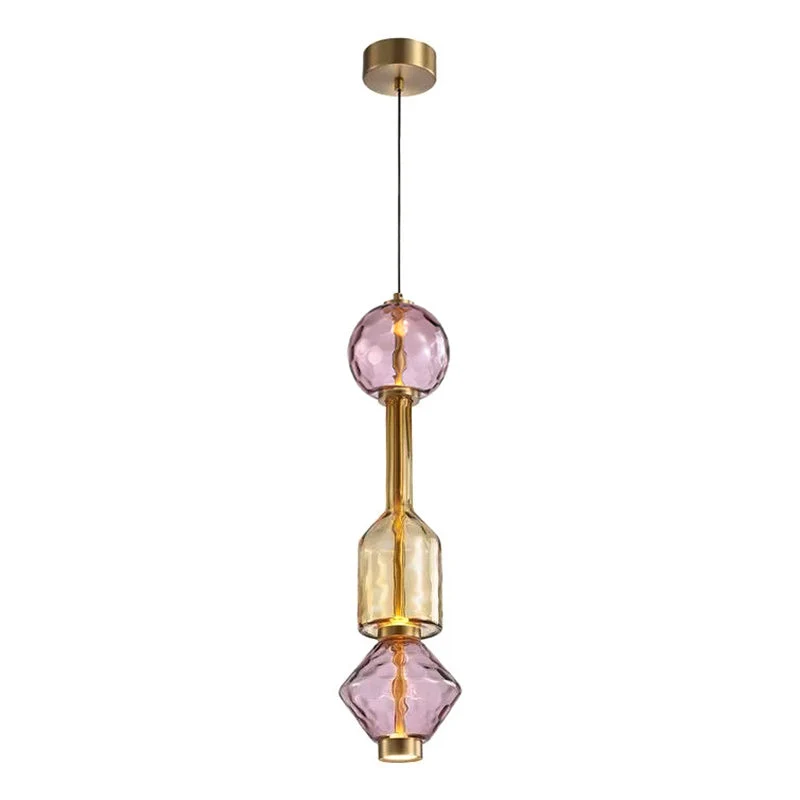 Hanglamp met Gekleurde Glazen Bol – Modern Design voor Eetkamer en Keuken | Sansoti
