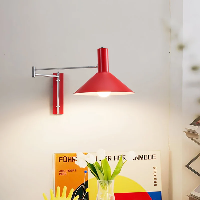 Verstelbare Metalen Wandlamp met Gelede Arm Industriële Stijl Muurverlichting Moderne Leeslamp | Sansoti