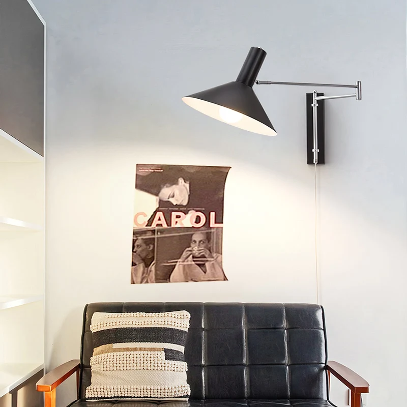 Verstelbare Metalen Wandlamp met Gelede Arm Industriële Stijl Muurverlichting Moderne Leeslamp | Sansoti