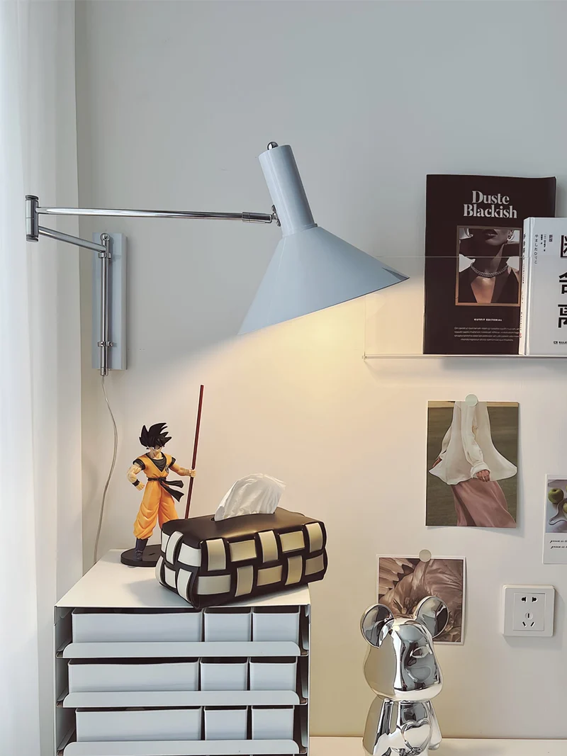 Verstelbare Metalen Wandlamp met Gelede Arm Industriële Stijl Muurverlichting Moderne Leeslamp | Sansoti
