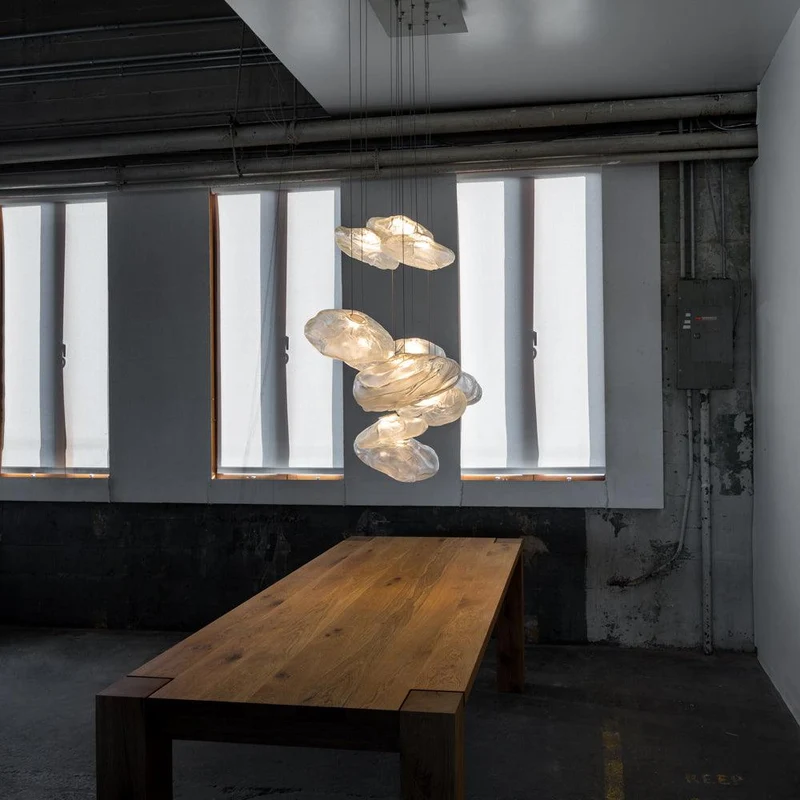 Glazen Hanglamp met Organische Textuur Transparant Rookgrijs Amber | Sansoti