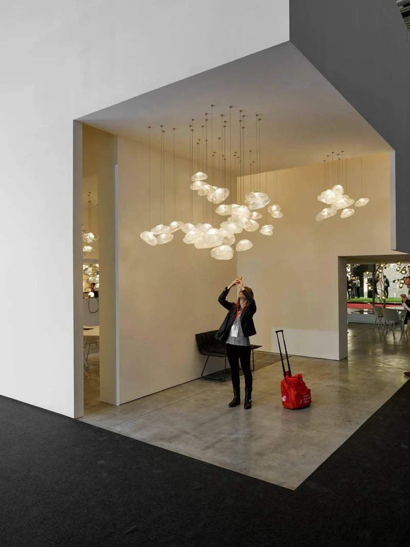 Glazen Hanglamp met Organische Textuur Transparant Rookgrijs Amber | Sansoti