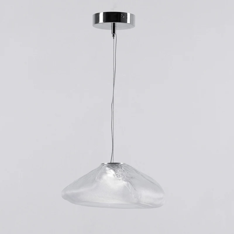 Glazen Hanglamp met Organische Textuur Transparant Rookgrijs Amber | Sansoti