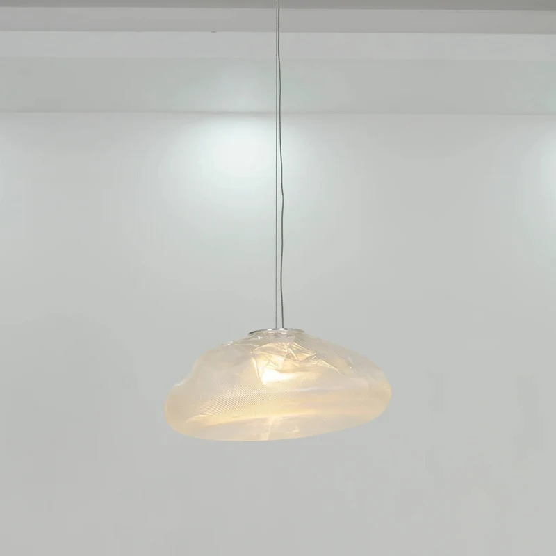 Glazen Hanglamp met Organische Textuur Transparant Rookgrijs Amber | Sansoti