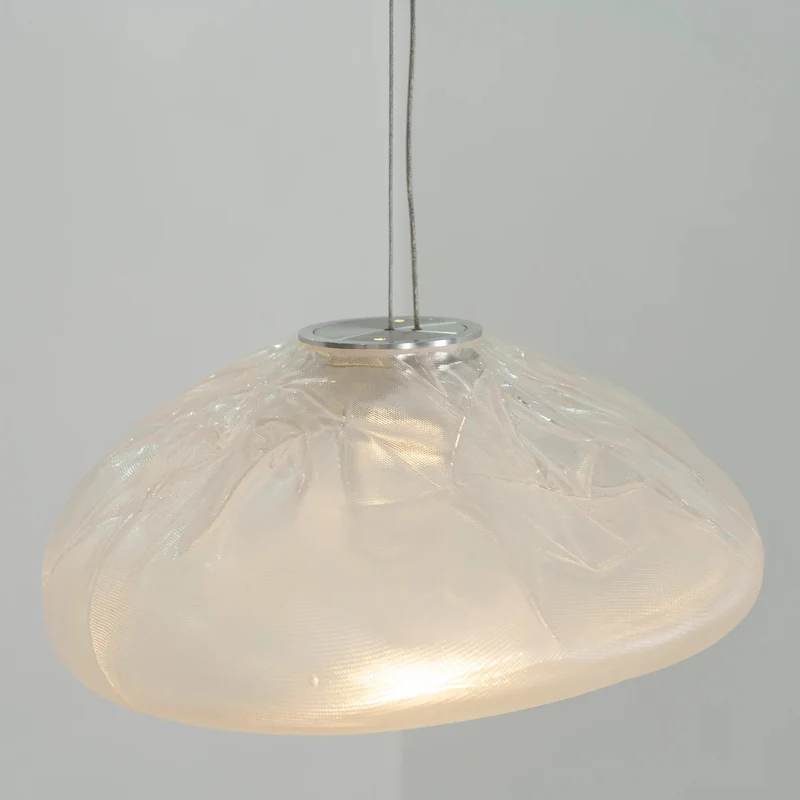 Glazen Hanglamp met Organische Textuur Transparant Rookgrijs Amber | Sansoti