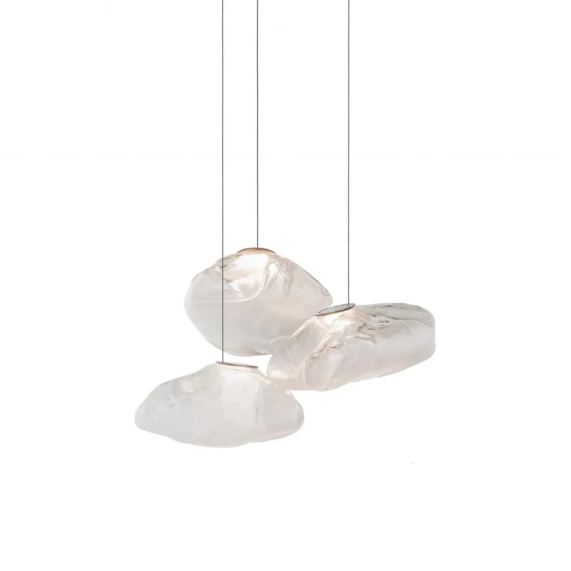 Glazen Hanglamp met Organische Textuur Transparant Rookgrijs Amber | Sansoti